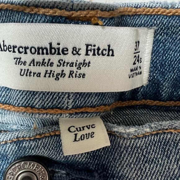 Abercrombie & Fitch The Ankle Straight Jeans Size 37 / 24 Short NWT - Picture 7 of 11